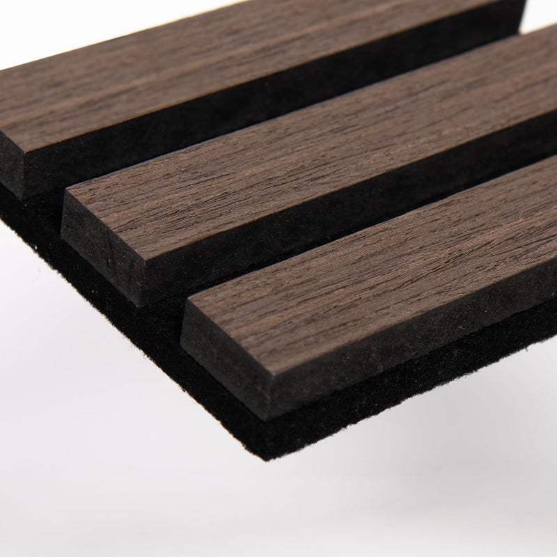 SMARTSTANDARD Sample Wood Slat Wall Panel, Soundproof Wooden Wall Panels, Acoustic Wood Panels for Wall, Dark Walnut, Sample Pack - Image 4